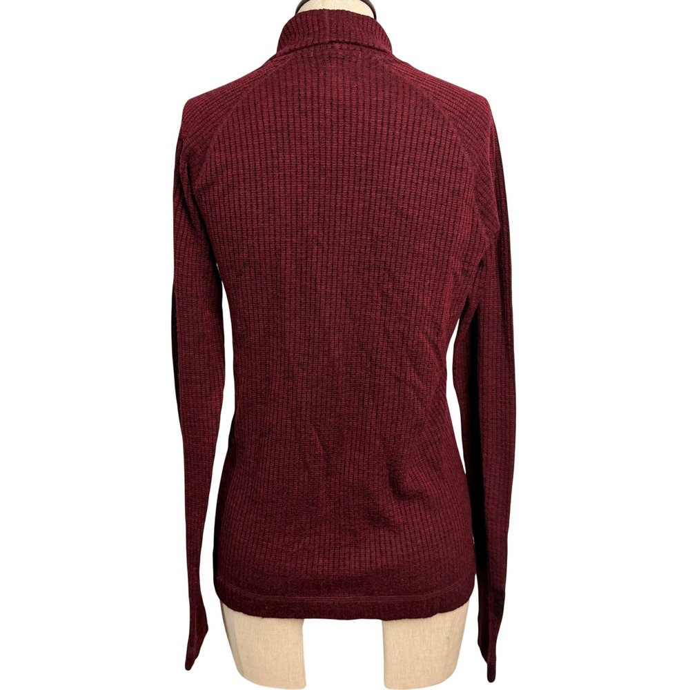 Smartwool Merino 250 Base Layer Turtleneck Top Burgundy Womens Large 100% Wool - Picture 2 of 11